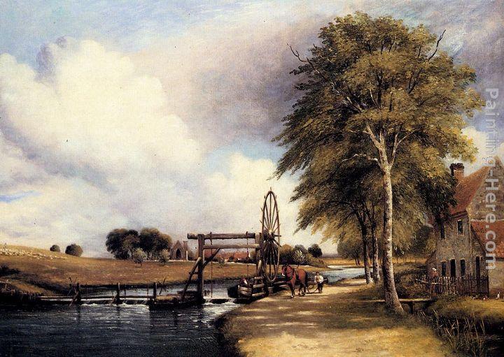 Frederick William Watts The Lock At Stanton On The Little Ouse In Norfolk